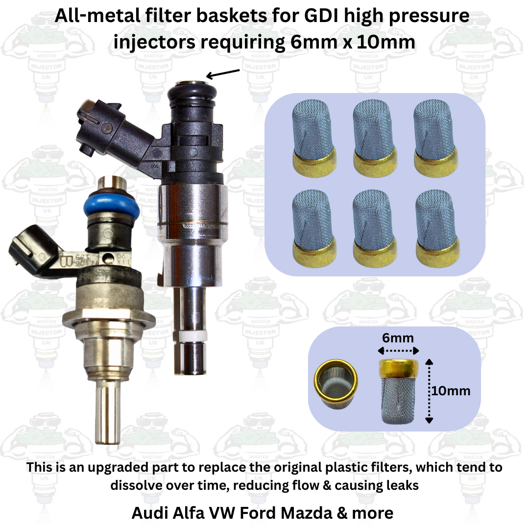 All-Metal Replacement Filter Baskets For GDI FSI TFSI High Pressure Injectors x6