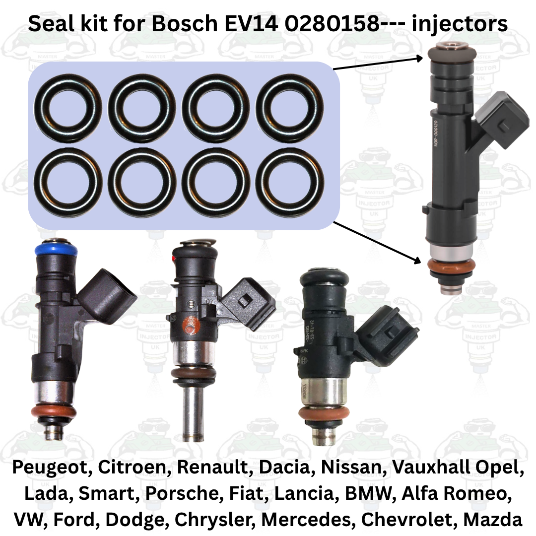 Seal O-Ring Set For Bosch EV14 0280158--- Injectors For 4 Cylinders - Kit 121