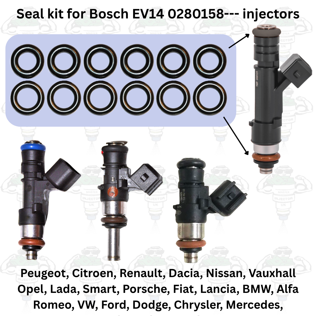 Seal O-Ring Set For Bosch EV14 0280158--- Injectors For 6 Cylinders - Kit 123