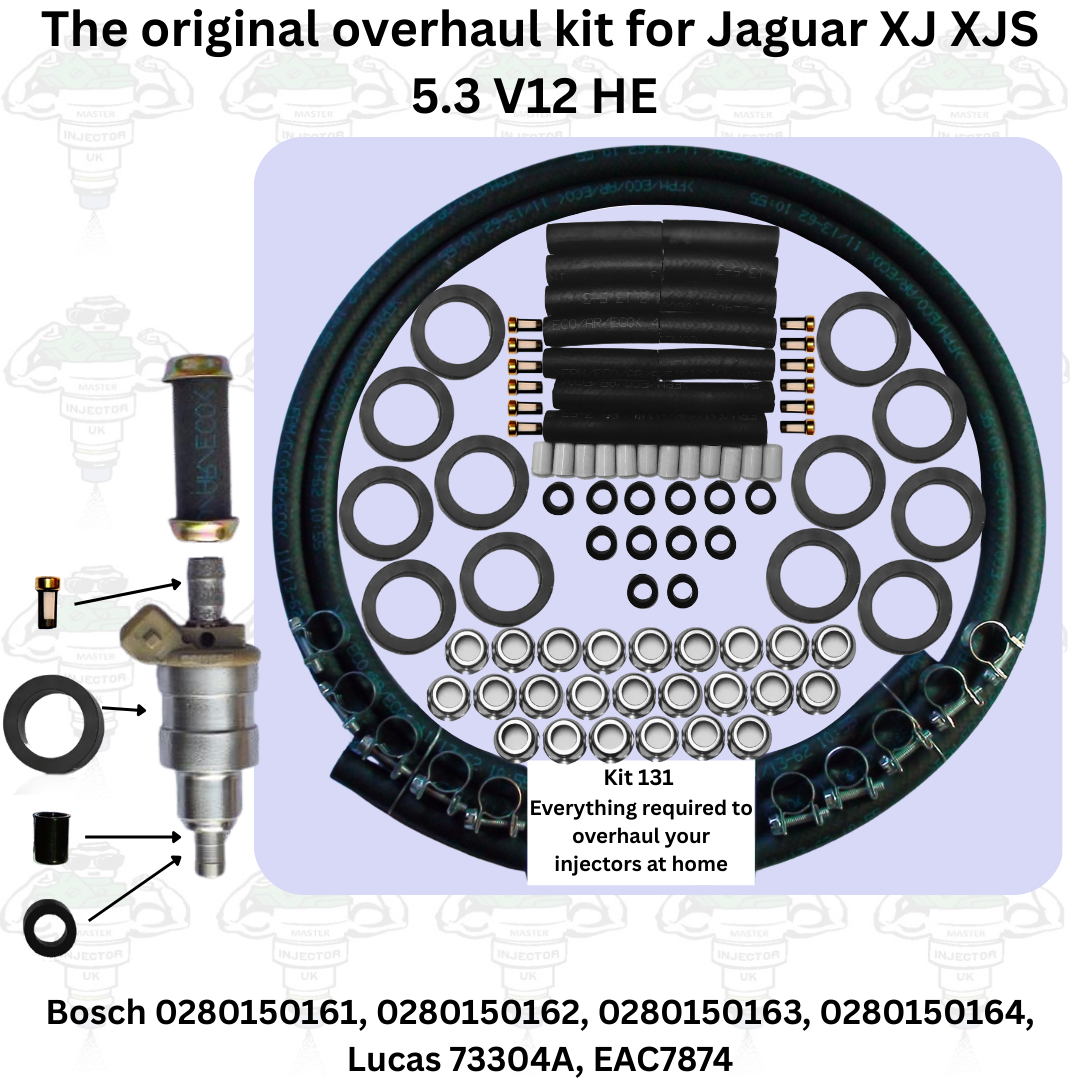 Overhaul Kit For Jaguar XJ XJS 5.3 V12 HE & Daimler Double Six With Bosch 0280150161 Injectors + Extra 2mtrs Hose - Kit 131
