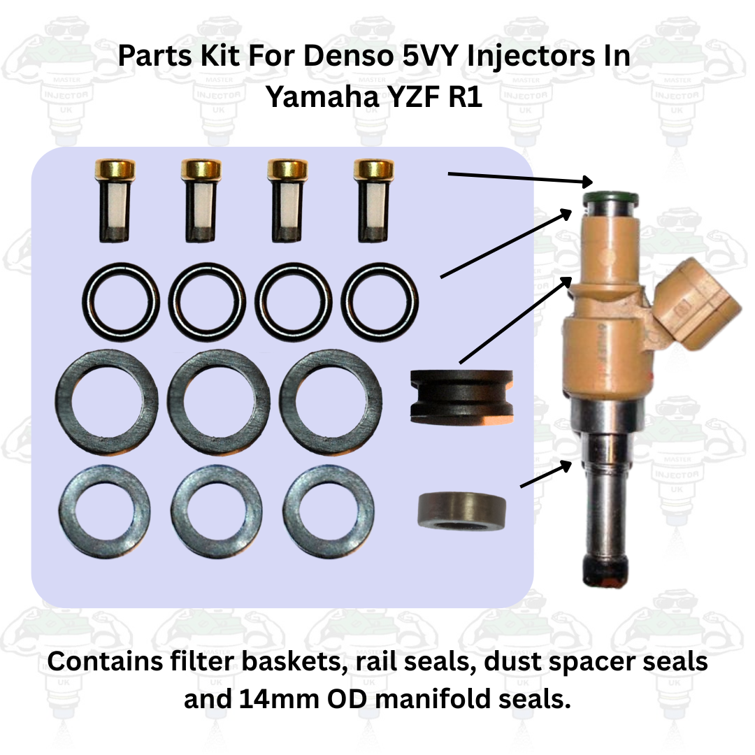 Parts Kit For Yamaha YZF R1 Denso 5VY Injectors Containing Seals and Filters - 29/14