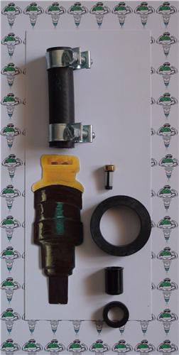 Hose and parts kit for petrol fuel injectors containing high pressure reinforced Aramid fuel hose, clamps, ferrules etc