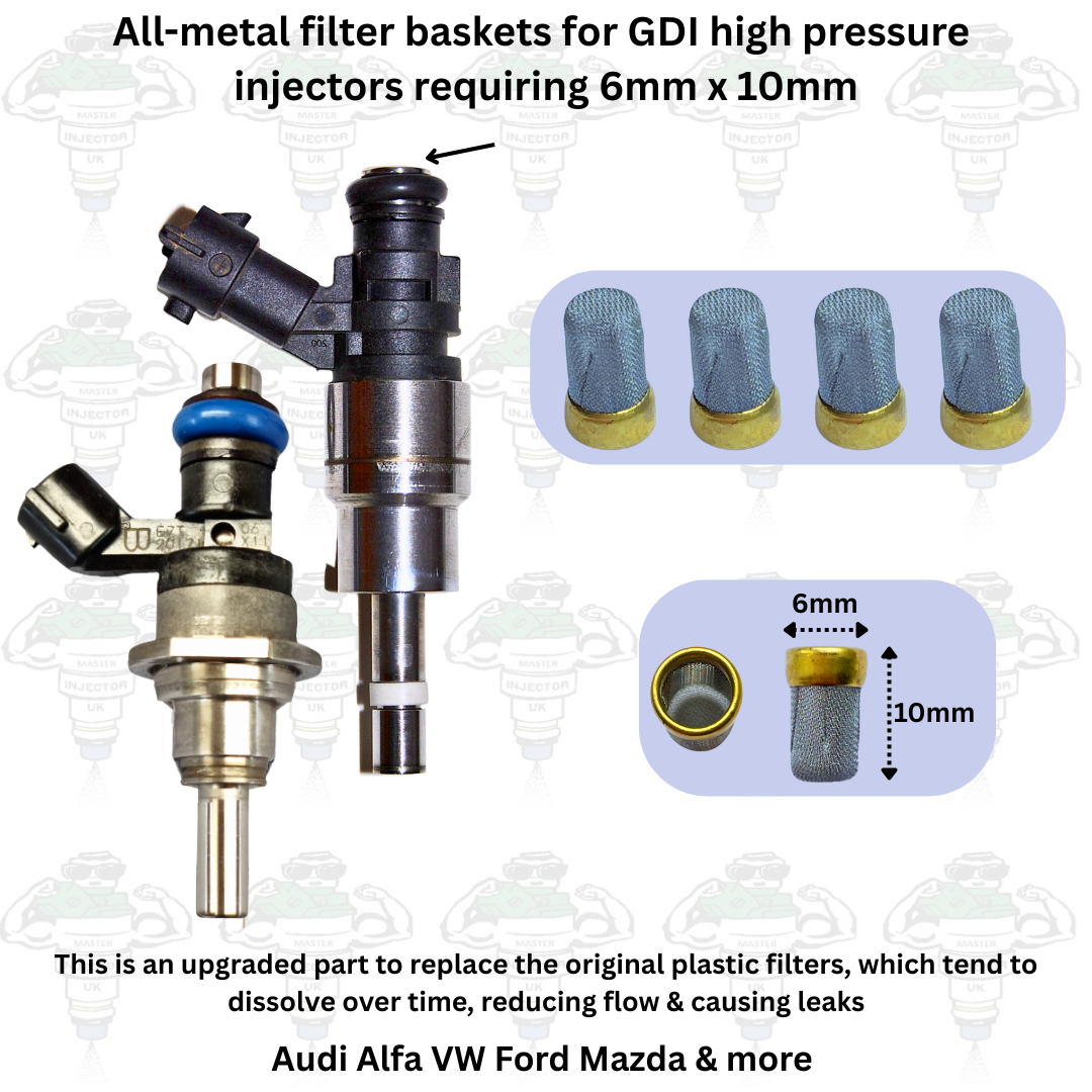 All-Metal Replacement Filter Baskets For GDI FSI TFSI High Pressure Injectors x4