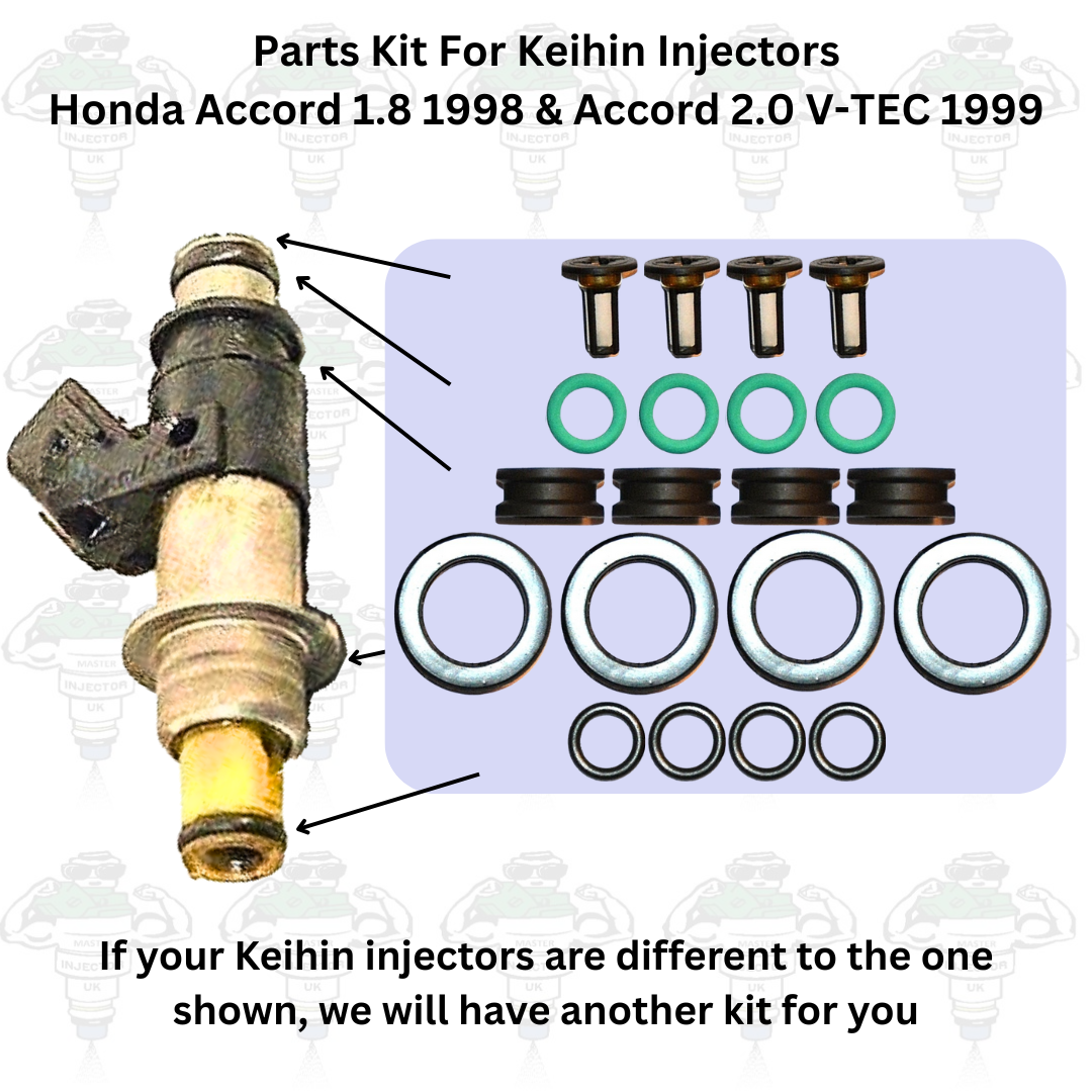 Seals and Parts Kit For Keihin Injectors In Honda Accord 1.8 and 2.0 - Kit 142