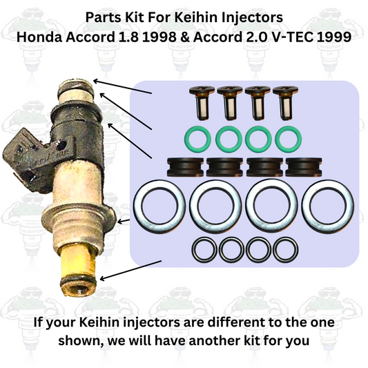 Seals and Parts Kit For Keihin Injectors In Honda Accord 1.8 and 2.0 - Kit 142