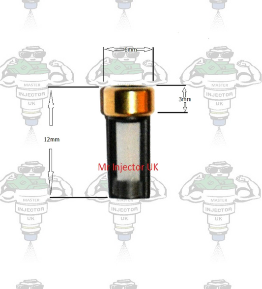 Fuel Injector Filters 6mm x 12mm For Denso Bosch Jecs Suzuki Asram