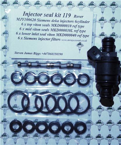 Rover 75 Compatible KV6 2.0 Litre Siemens Deka MJY100490 Injector Seal Kit - Kit 119