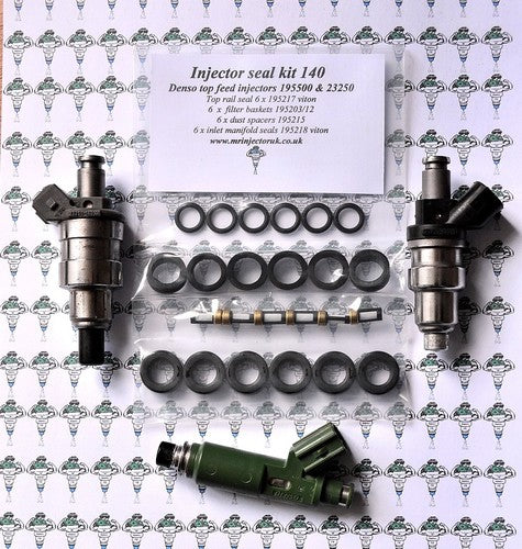 Denso 23250 & 195500 Compatible 6 Cylinder Injector Seal Kit - Kit 140